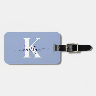 Moderne blaue Schriftmonogramm Gepäckanhänger