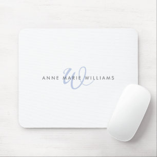 Moderne blaue Schriftmonogramm Mousepad