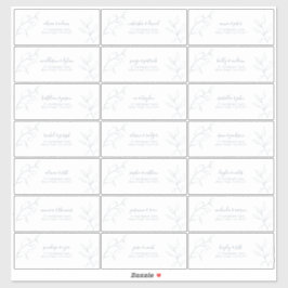 Moderne, blaue Script Botanische Gästebuchadresse Aufkleber