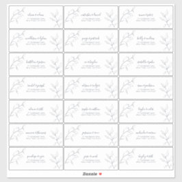 Moderne, blaue Script Botanische Gästeschrift Aufkleber