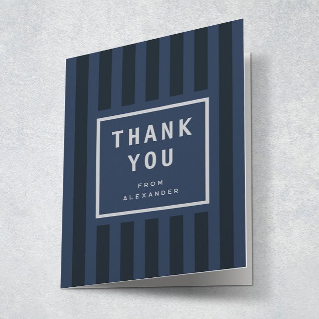 Moderne blaue Streifen Abschluss Danke (Von Creator hochgeladen)