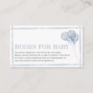 Moderne blaue Streifen Balloons Oh Boy Books for B Begleitkarte