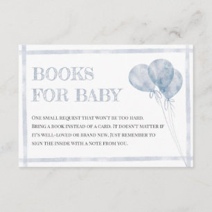 Moderne blaue Streifen Balloons Oh Boy Books for B Begleitkarte