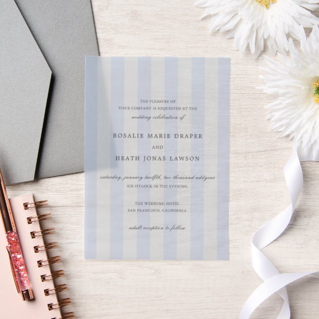 Moderne blaue Streifen elegante Hochzeit (Hochzeit)