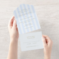 Moderne blaue Streifen elegante Hochzeit