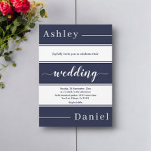 Moderne blaue Streifen Elegante Hochzeit