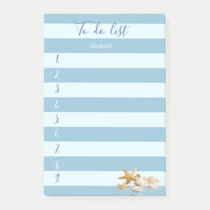 Moderne blaue Streifen, Muscheln, zu benennen Post-it Klebezettel