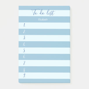 Moderne blaue Streifen, nummeriert, To-Do-Liste Post-it Klebezettel