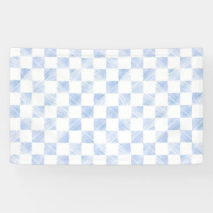 Moderne blaue Striche Schachbrettmuster Banner