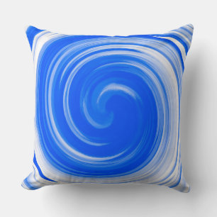 Moderne blaue Swirt Abstrakte Kunst Kissen