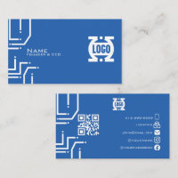 Moderne blaue Tech-Leiterplatte QR-Code