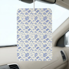 Moderne Blaue Toile-Kakao- und Schokoladenmuster Autolufterfrischer