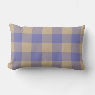 Moderne blaue und beige gingham Outdoor-Kissenhüll Kissen Für Draußen