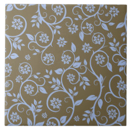 moderne blaue und braune Blumenelemente Fliese
