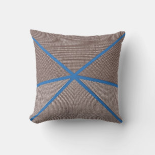 Moderne blaue und braune geometrische Outdoor-Kiss Kissen