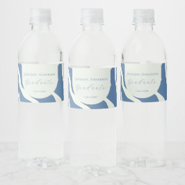 Moderne blaue und cremefarbene abstrakte Abschluss Wasserflaschenetikett