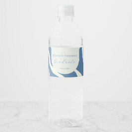 Moderne blaue und cremefarbene abstrakte Abschluss Wasserflaschenetikett