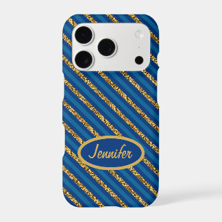 Moderne blaue und goldene Streifen Personalisierte