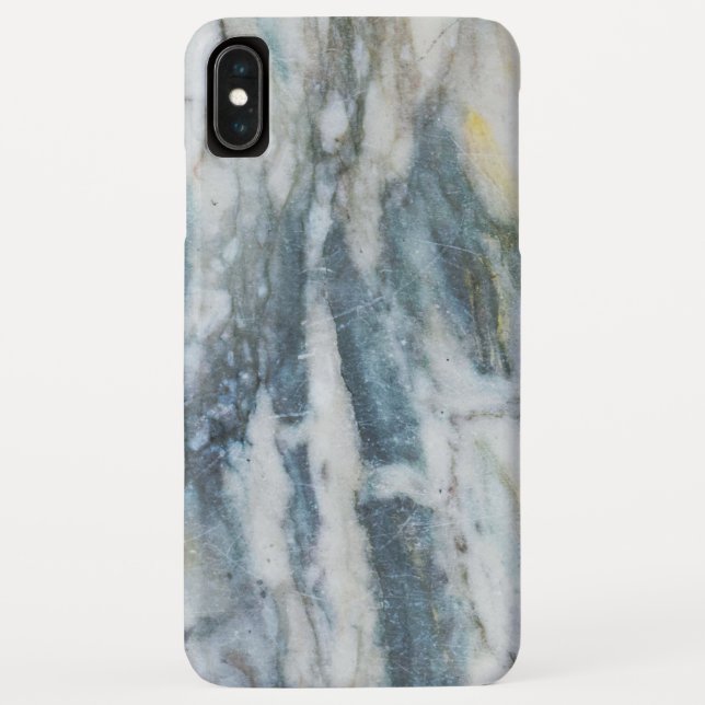 Moderne blaue und graue Marmortextur Case-Mate iPhone Hülle (Rückseite)