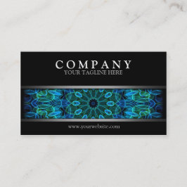 Moderne blaue und grüne Edelstein-Mandala Visitenkarte