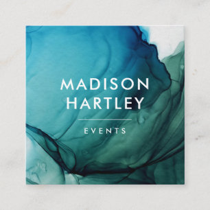 Moderne blaue und grüne Farbe Quadratische Visitenkarte