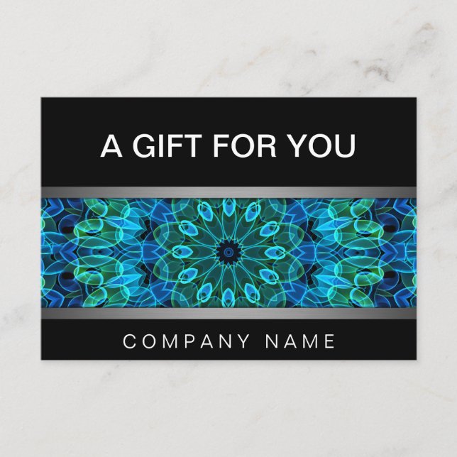 Moderne blaue und grüne Gemüsen mandala Geschenkgu (Vorderseite)