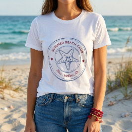 Moderne blaue und rote Strandgeburtstagsfeier im S Tri-Blend Shirt