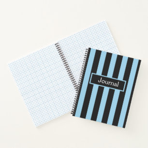 Moderne blaue und schwarze Streifen Notizbuch