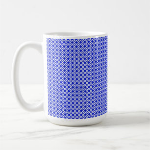 Moderne blaue und weiße geometrische Diamantmuster Kaffeetasse