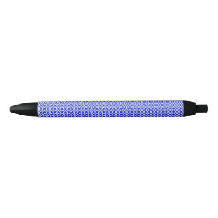 Moderne blaue und weiße geometrische Diamantmuster Kugelschreiber