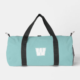 Moderne blaue und weiße Monogrammanfangsbuchstabe  Duffle Bag
