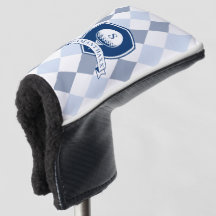 Moderne Blaue und Weiße Muster Initialen Monogramm