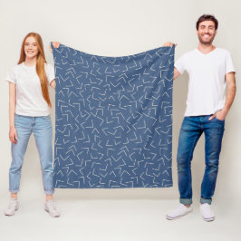 Moderne blaue und weiße Pfeile Fleecedecke