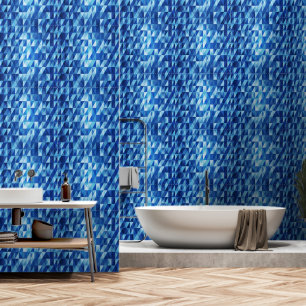 Moderne blaue und weiße Schale und Stab des Mittel Tapete