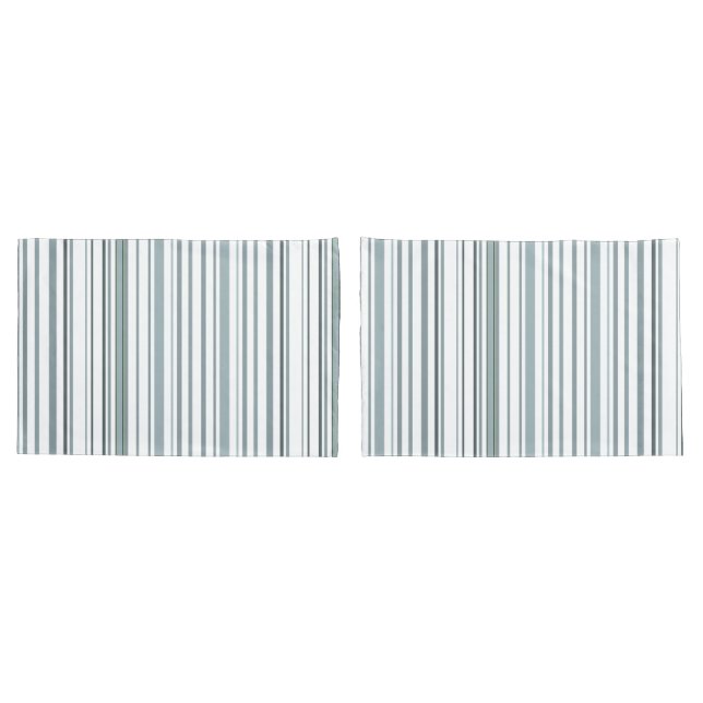 Moderne blaue und weiße Streifen an der Küste Kissenbezug (Rückseite-Set)