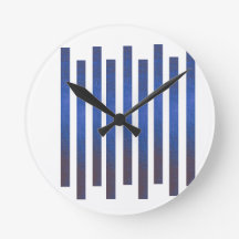 Moderne blaue vertikale Streifen Wanduhr