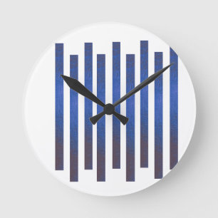 Moderne blaue vertikale Streifen Wanduhr