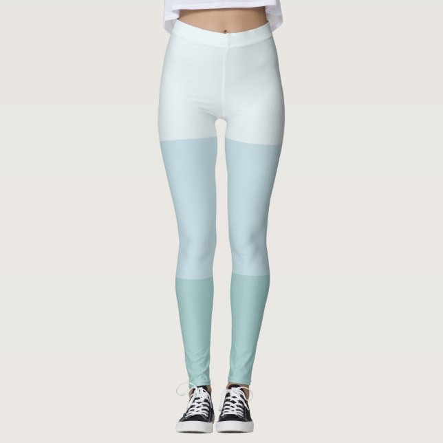 Moderne blaue Vorlage Elegantes Pastellfarben Leggings (Vorderseite)