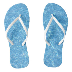 Moderne Blaue Wasser-Aqua-Schwimmbad-Vorlage Erwac Flip Flops