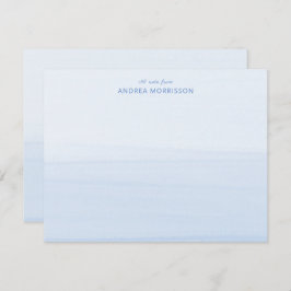Moderne blaue Wasserfarbe Ombre Note Card Mitteilungskarte