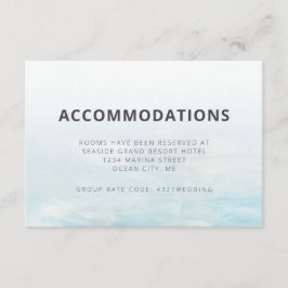 Moderne blaue Wasserfarbenhochzeit Begleitkarte