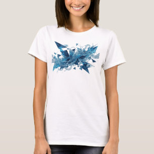 Moderne blaue WATER FLOW künstlerisches Motiv T-Shirt