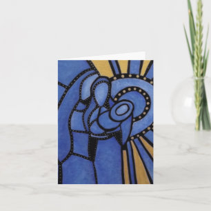 Moderne blaue WeihnachtsGeburt Christi Jesus Mary Feiertagskarte