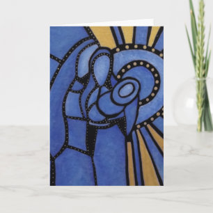 Moderne blaue WeihnachtsGeburt Christi Jesus Mary Feiertagskarte