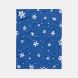 Moderne blaue Weihnachtssterne Schneeflocken Muste Fleecedecke