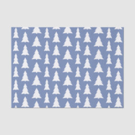 Moderne blaue weiße Bäume Urlaubsmuster Seidenpapier