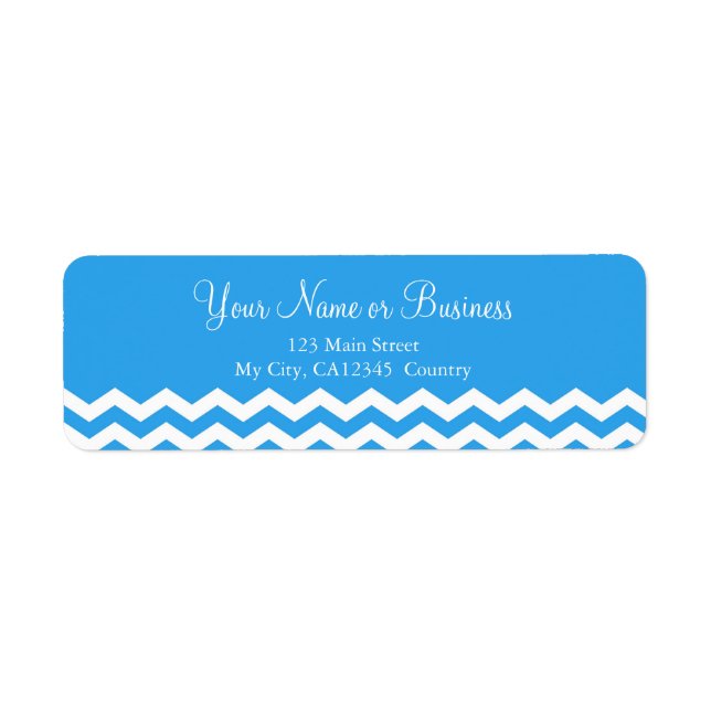 Moderne blaue, weiße Chevron-Zickzack-Design-Anpas (Vorne)
