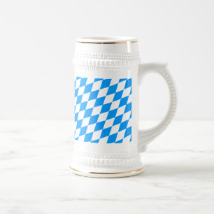 Moderne Blaue Weiße Frische Bavaria Muster Bierglas