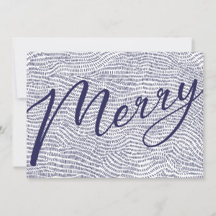 Moderne Blaue Weiße Weihnachtsrahmen Foto Happy Ho Feiertagskarte
