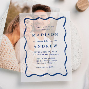 Moderne Blaue Wellige Rahmen Hochzeit